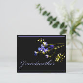 Carte Postale Grand-mère Fleurs Bleues Delicate (Debout devant)