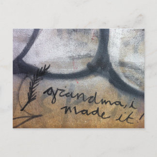 Carte Postale grand-mère, j'ai réussi ! graffiti