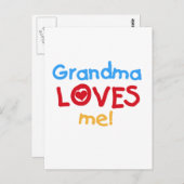 Carte Postale Grand-mère m'aime T-shirts et cadeaux (Devant / Derrière)