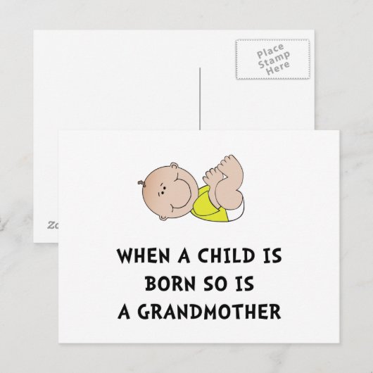 Carte Postale Grand-mère née (Devant / Derrière)