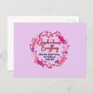 Carte Postale Grand-mère sait tout