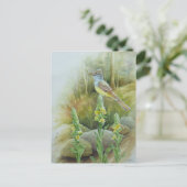 Carte Postale Grand Moucherolle à griffe d'oiseau Aquarelle Art (Debout devant)