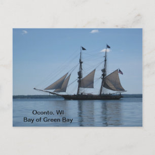 Carte postale - Grand navire, Baie Verte, WI