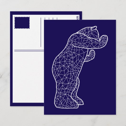 Carte Postale grand ours bleu (Devant / Derrière)