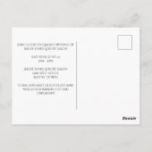 Carte Postale Grand Ouverture Elégante Marine Blue Gold Business (Dos)