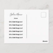 Carte Postale Grand Ouverture Pale Rose noir Script Salon de bea (Dos)
