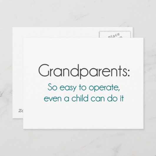 Carte Postale Grand-Parents Si Facile À Exploiter (Devant / Derrière)
