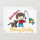 Carte Postale Grand-pas Buddy de pêche (Devant / Derrière)