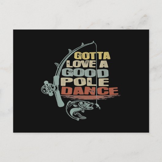 Carte Postale Grand-père Cool de pêche vintage (Devant)