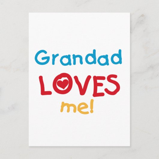 Carte Postale Grand-père m'aime T-shirts et cadeaux (Devant)