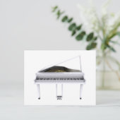 Carte Postale Grand piano blanc : modèle 3D : (Debout devant)