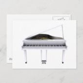 Carte Postale Grand piano blanc : modèle 3D : (Devant / Derrière)