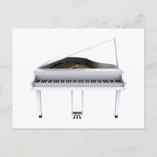 Carte Postale Grand piano blanc : modèle 3D : (Devant)