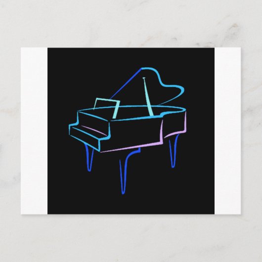 Carte Postale Grand piano bleu Abstrait (Devant)