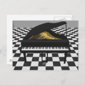 Carte Postale Grand Piano & Carrelage : 3D Modèle : (Devant / Derrière)