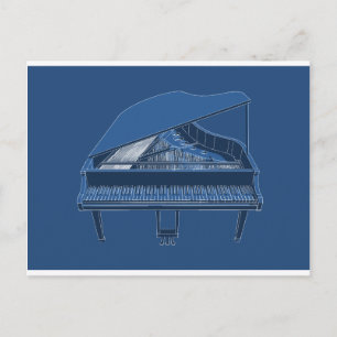 Carte Postale Grand Piano : Peinture sur plan :