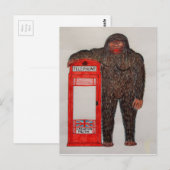 Carte Postale grand pied avec boîte de phonie, (Devant / Derrière)