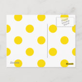 Carte Postale Grand Pois - Jaune d'or sur blanc (Dos)