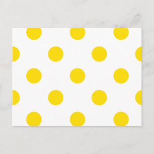 Carte Postale Grand Pois - Jaune d'or sur blanc