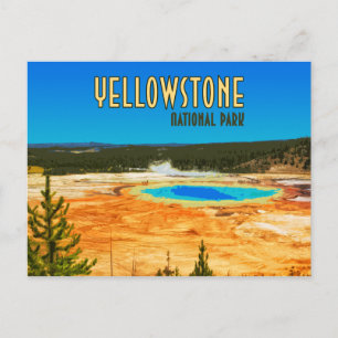 Carte Postale Grand Prismatic Yellowstone National Park Vintage