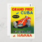 Carte Postale Grand Prix de Cuba de La Havane 1958 (Devant / Derrière)