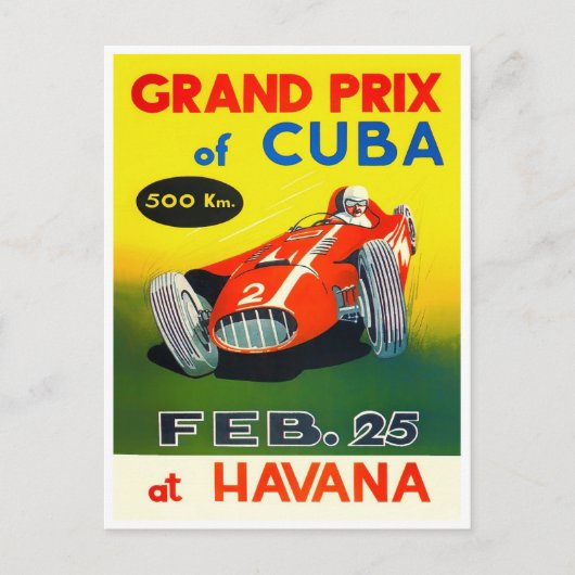 Carte Postale Grand Prix de Cuba de La Havane 1958 (Devant)