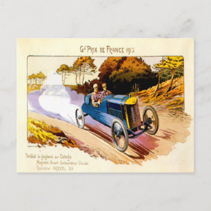 Carte Postale Grand Prix De France 1913 ~ Publicité Vintage