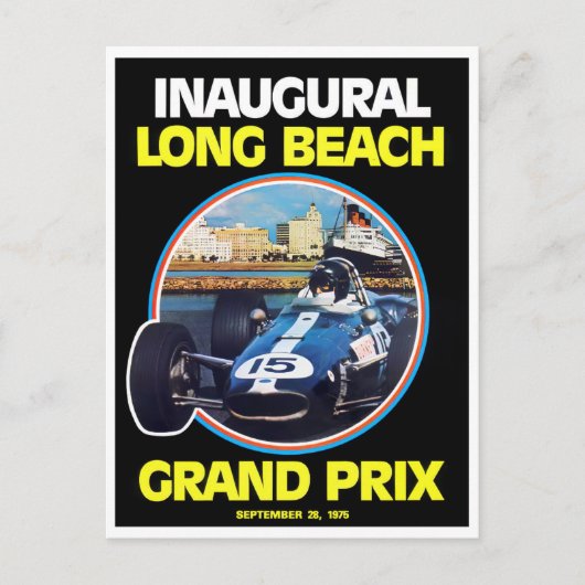 Carte Postale Grand Prix Long Beach 1975 (Devant)