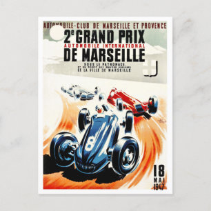 Carte Postale Grand Prix vintage de Marseille 1947