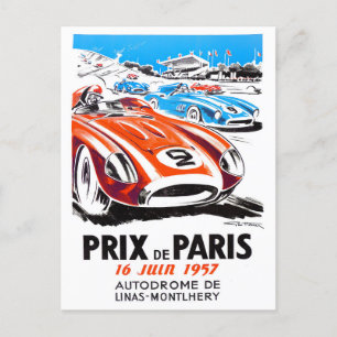 Carte Postale Grand Prix vintage de Paris 1957
