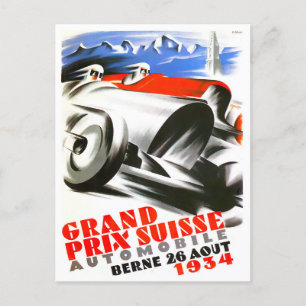 Carte Postale Grand Prix vintage de Suisse 1934