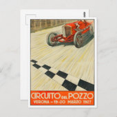 Carte Postale Grand Prix vintage de Vérone 1927 (Devant / Derrière)