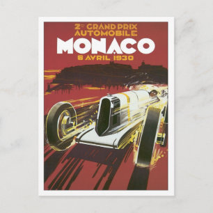 Carte Postale Grand Prix vintage Monaco