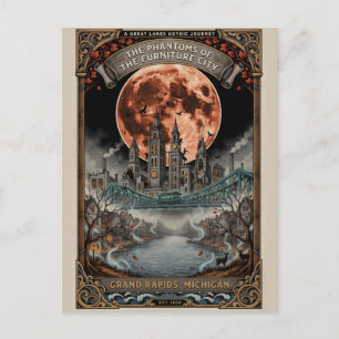 Carte Postale Grand Rapids ensorcelé, MI Voyage Horreur Vintage