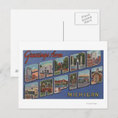 Carte Postale Grand Rapids, Michigan - Grandes scènes de lettres (Devant / Derrière)