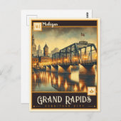 Carte Postale Grand Rapids, Michigan | VINTAGE (Devant / Derrière)