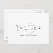 Carte Postale Grand requin blanc (art en ligne) (Devant / Derrière)