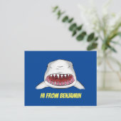 Carte Postale Grand requin blanc moyen dessin animé (Debout devant)