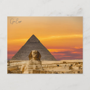 Carte Postale Grand sphinx de giza Egypte vintage Moyen-Orient
