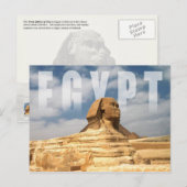 Carte Postale Grand sphinx de Gizeh en Egypte (Devant / Derrière)