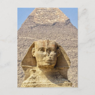 Carte Postale Grand Sphinx de Gizeh & pyramides Égypte antique