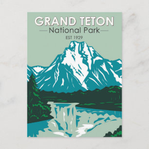 Carte Postale Grand Teton Jackson Hole Valley National Park