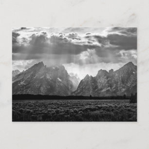 Carte Postale Grand Teton Mountain Range en noir et blanc