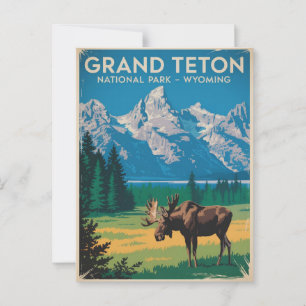 Carte Postale Grand Teton National Park Moose Vintage voyage