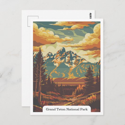 Carte Postale Grand Teton National Park, Wyoming États-Unis (Devant / Derrière)