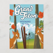 Carte Postale Grand Teton Wyoming pour skier. (Devant)