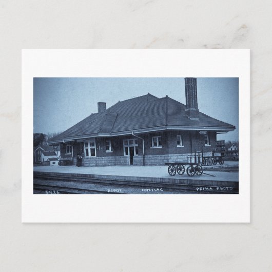 Carte Postale Grand Trunk Depot Pontiac Michigan (Cyan) (Devant)