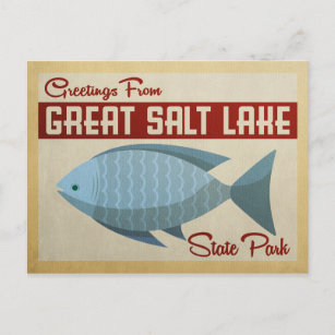 Carte Postale Grand Vintage voyage de poisson du lac de sel