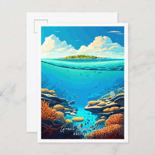 Carte Postale Grande barrière de corail Australie illustration d