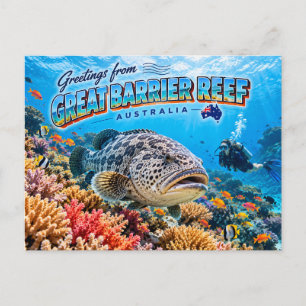 Carte Postale Grande Barrière de Corail Australie Plongée en Sca
